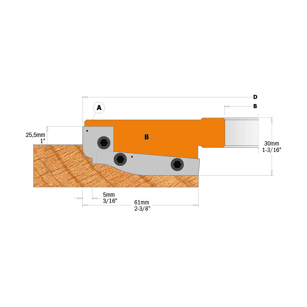 Porte-outils plate-bande doucine