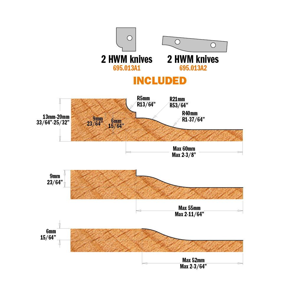 Professional raised panel cutter heads