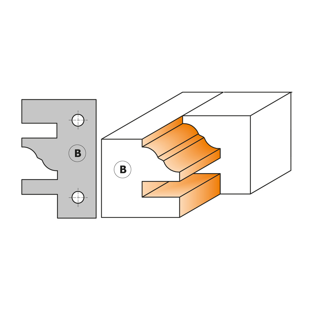 One piece rail &amp; stile cutter heads