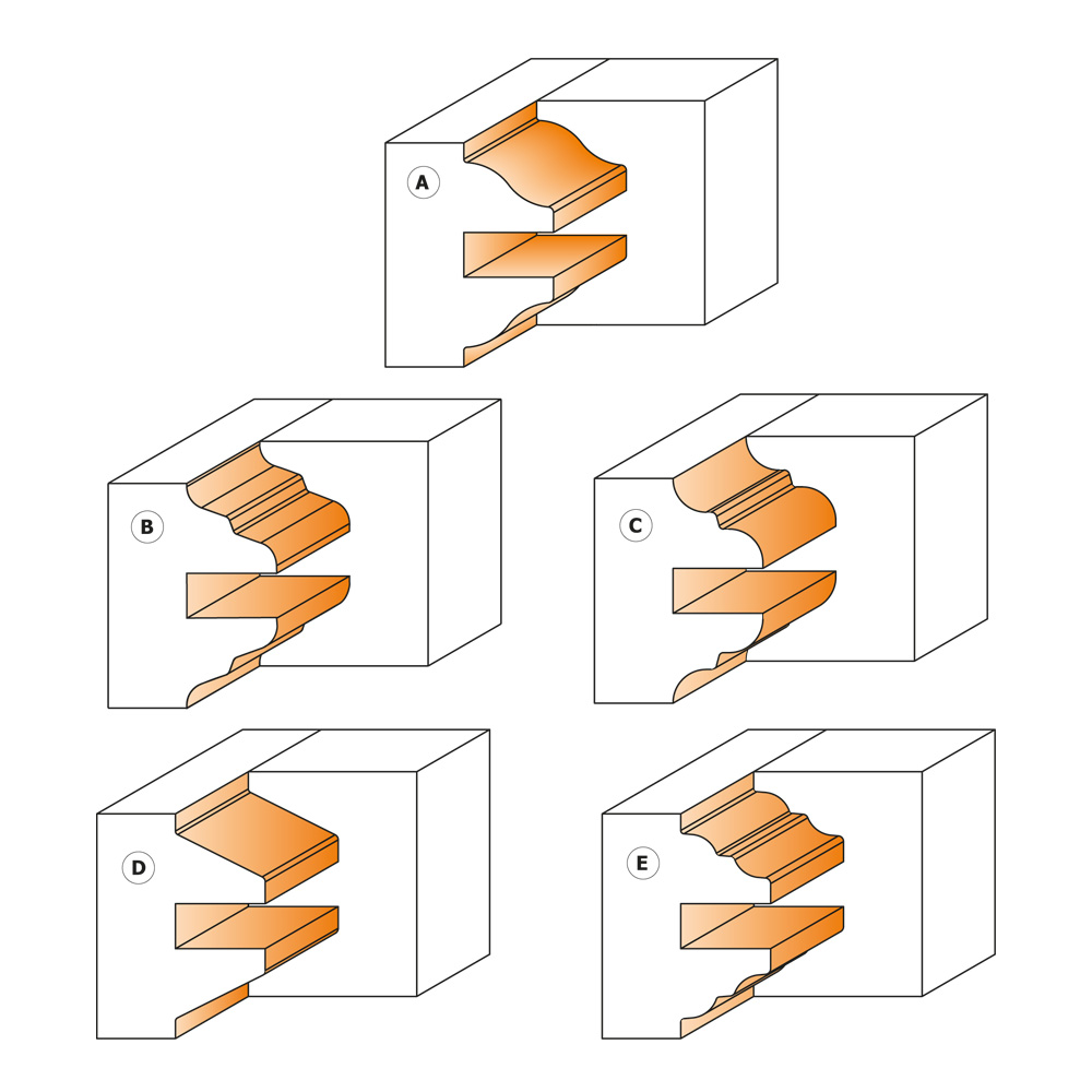 Set di 3 teste portacoltelli per antine e portoncini