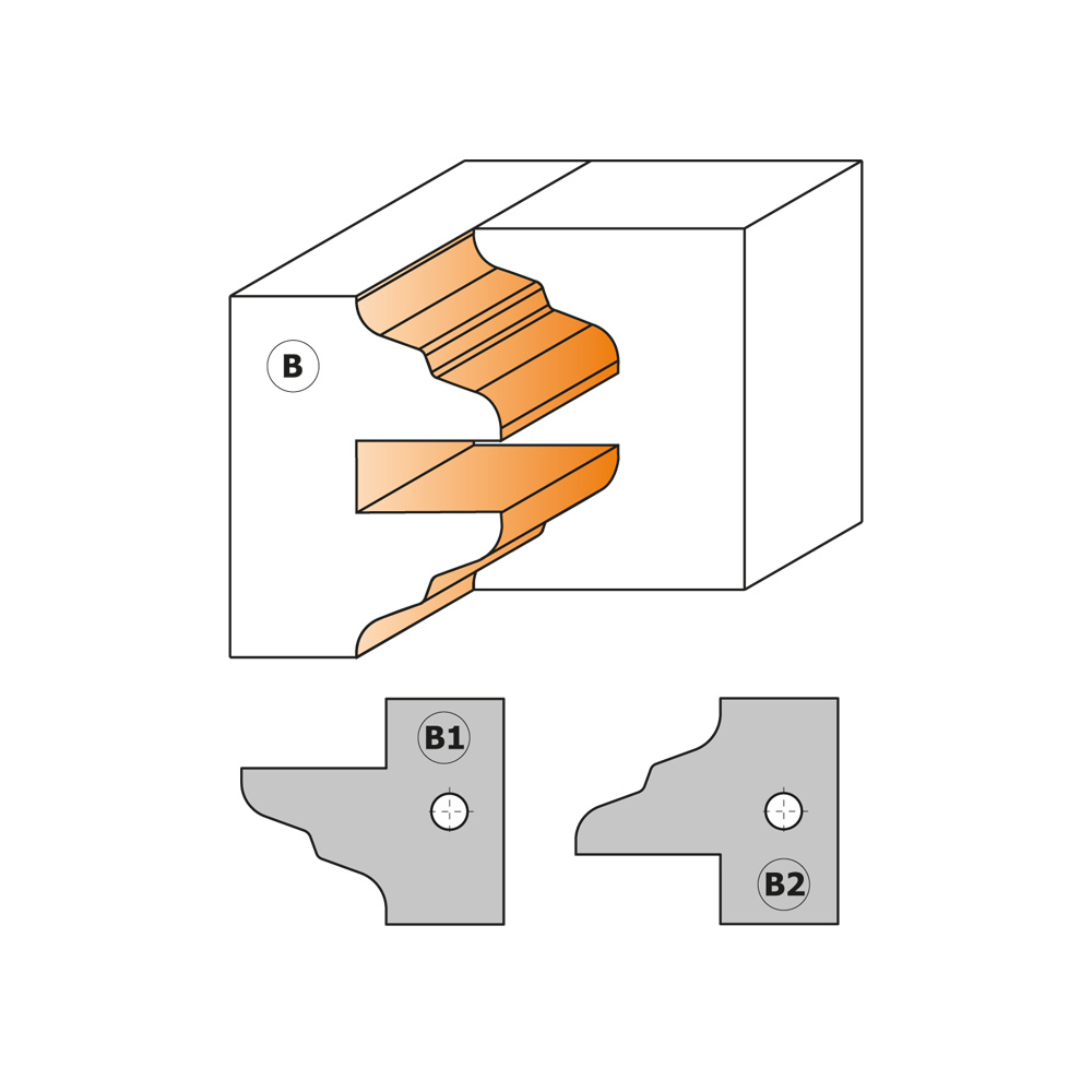 Set di 3 teste portacoltelli per antine e portoncini