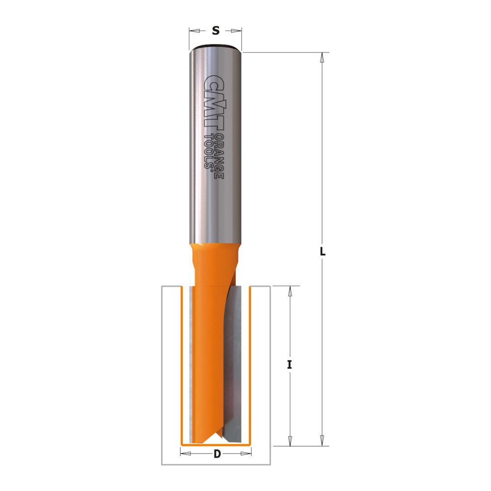 Fraise à rainurer CMT; S=12 mm; D=19 mm; avec palier - 912.690.11B - fraise  droite plongeante - Fraises pour défonceuse - Forets, burins, buses, fraises