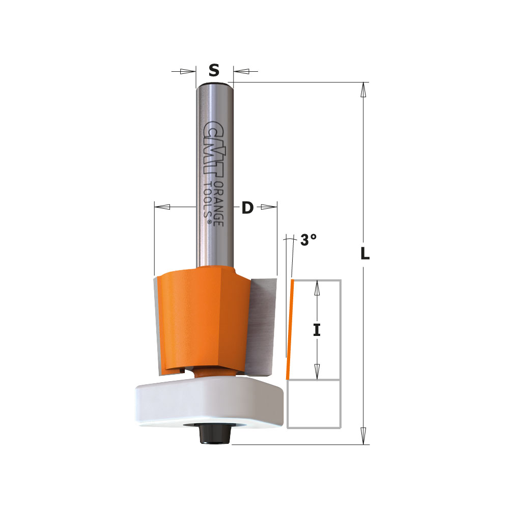 3-in-1 flush trim bits for MDF/laminates