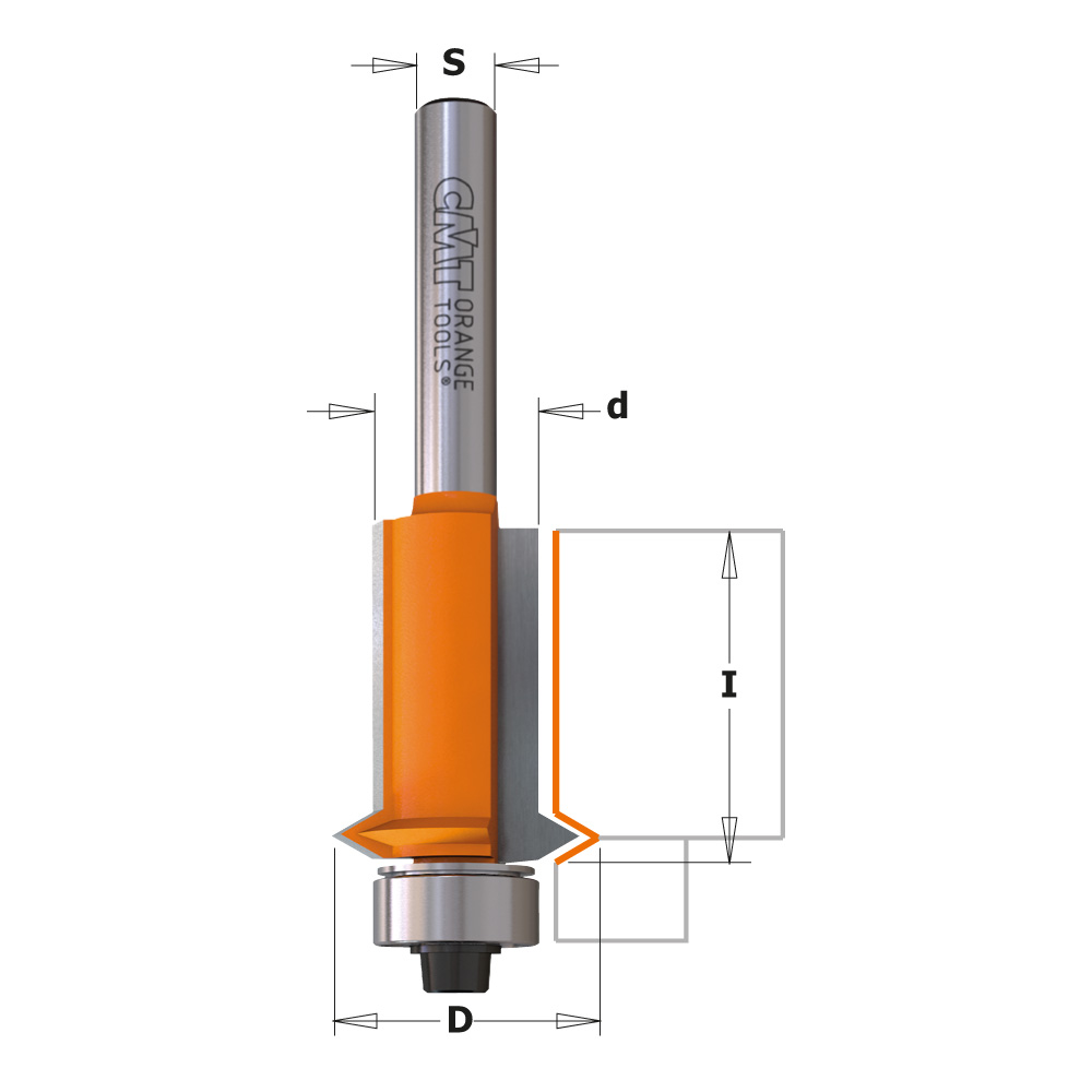 Flush and V-groove router bits