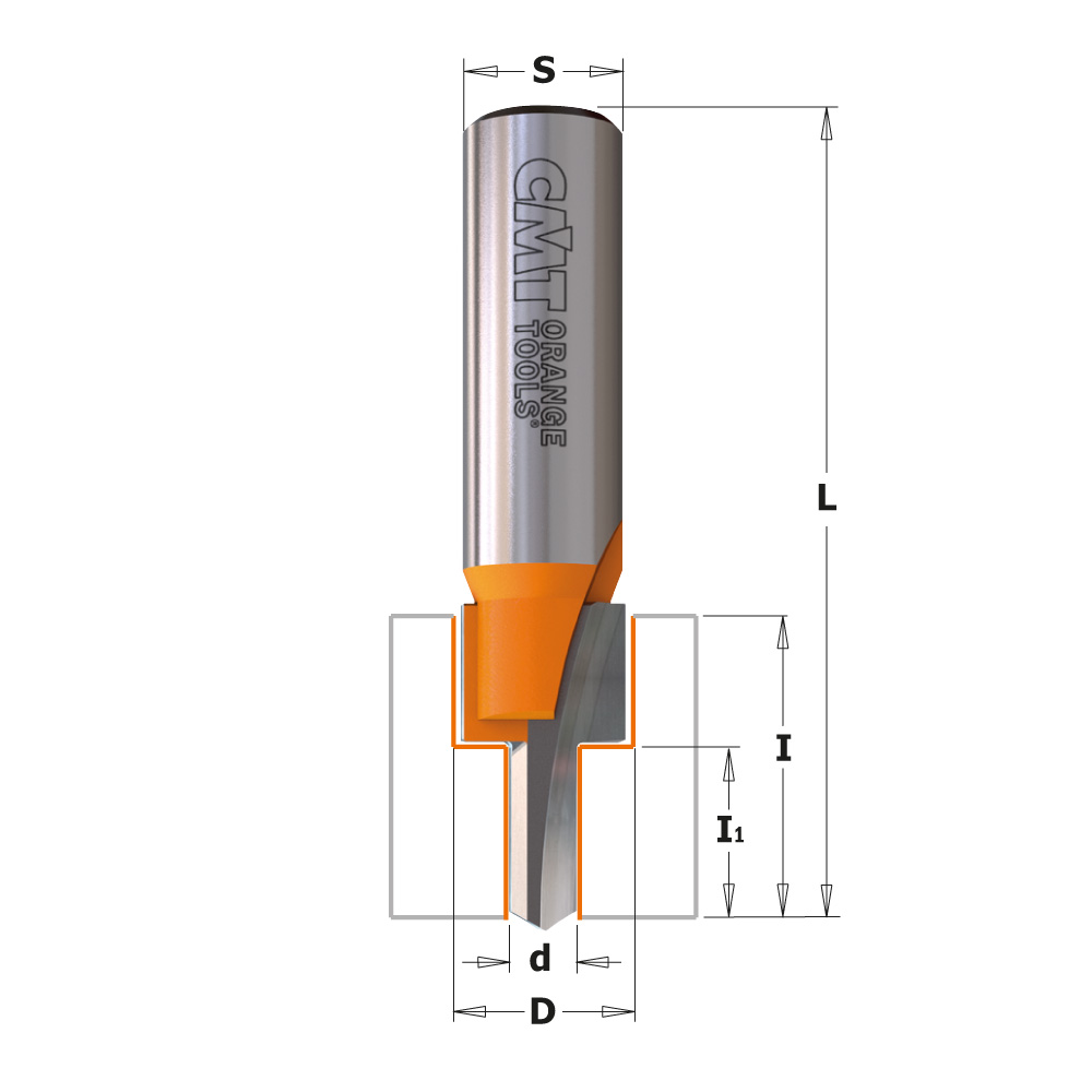 Counterbored screw slot router bits