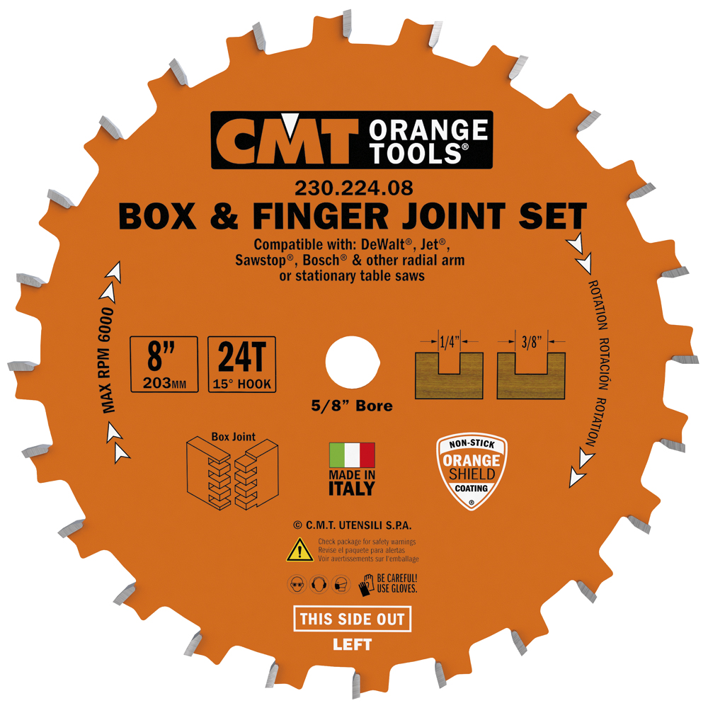 Box and finger joint set