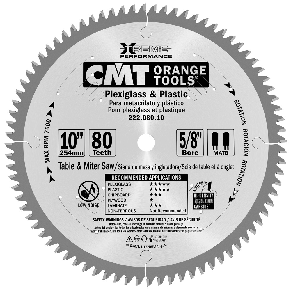 Industrial XTreme plexiglass and plastic circular saw blades