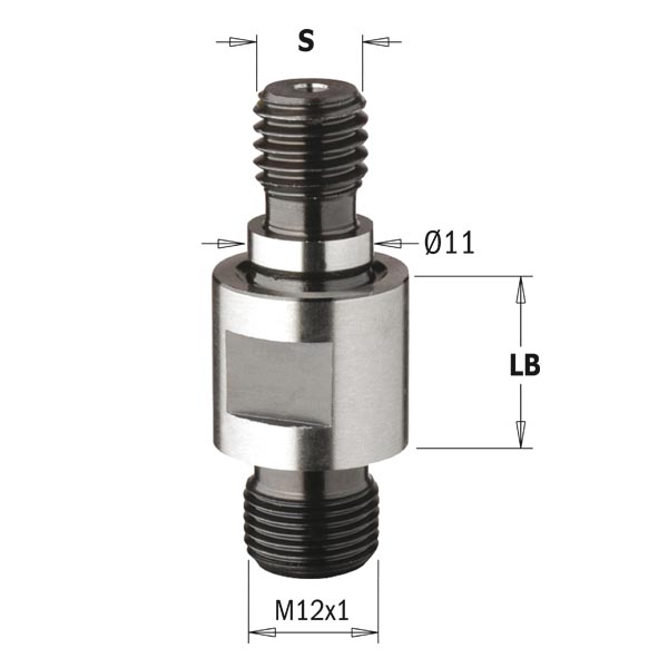 Adaptors with threaded shank for interchangeable bits