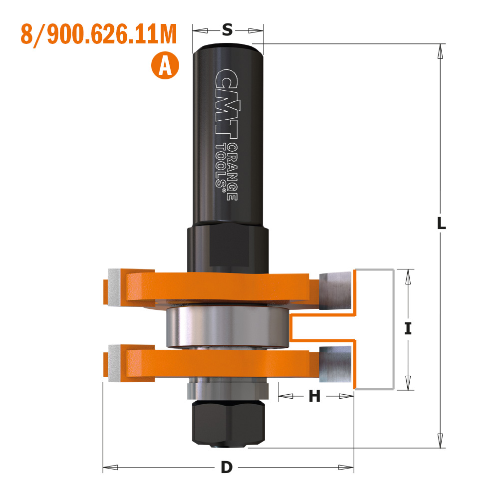 CMT Orange Tools Tongue & Groove 1/2" Router Bit 800.626.11m Carbide Tipped Z2 for sale online 