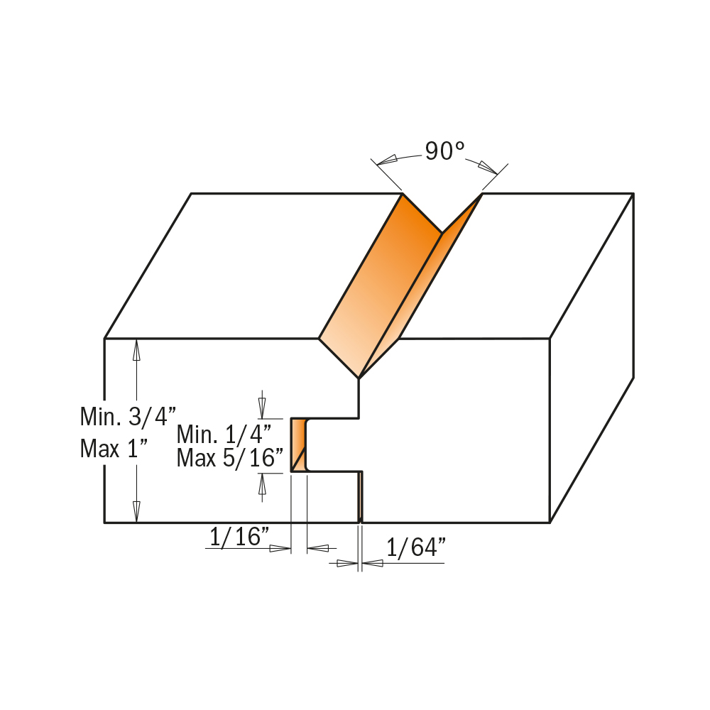 V-Tongue &amp; groove router bit set