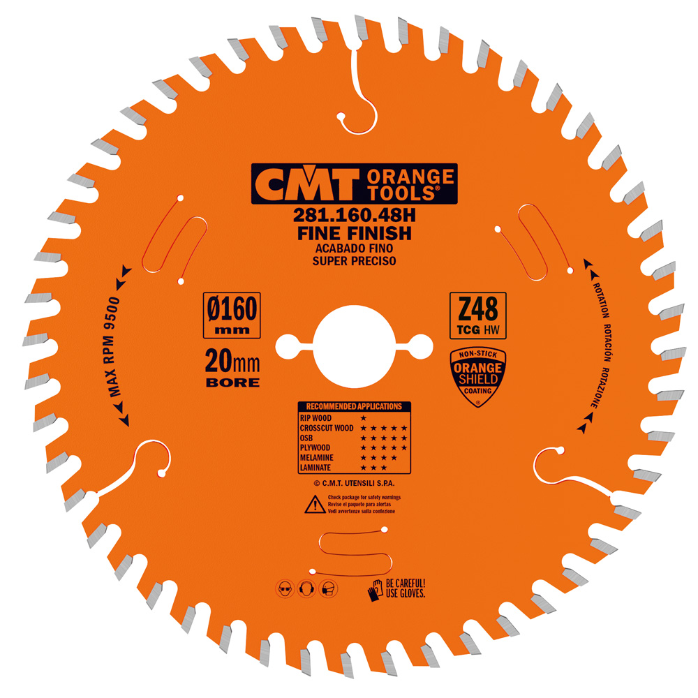 Lames circulaires industrielles pour laminés et agglomérés, angle de coupe positif