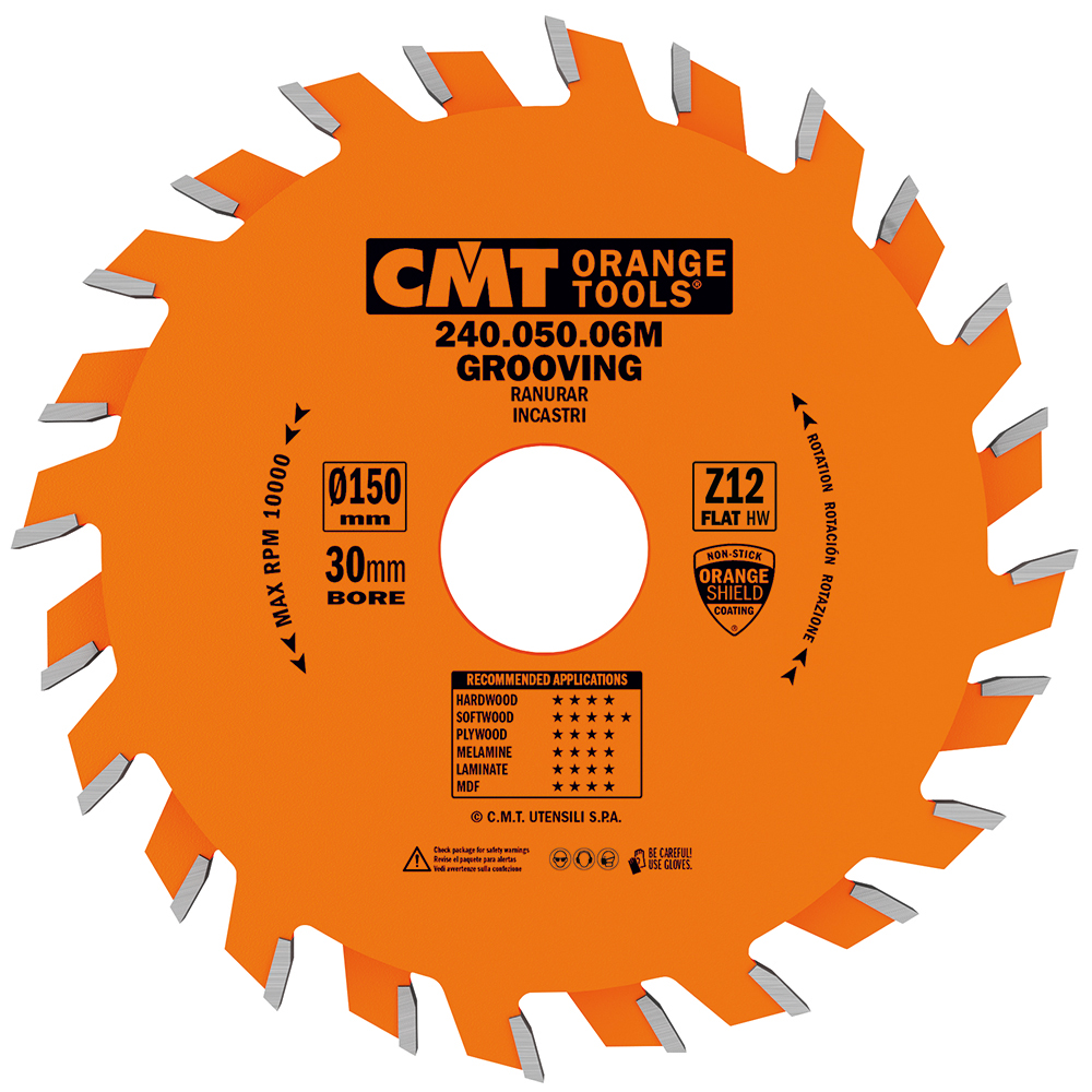 Industrial grooving circular saw blades