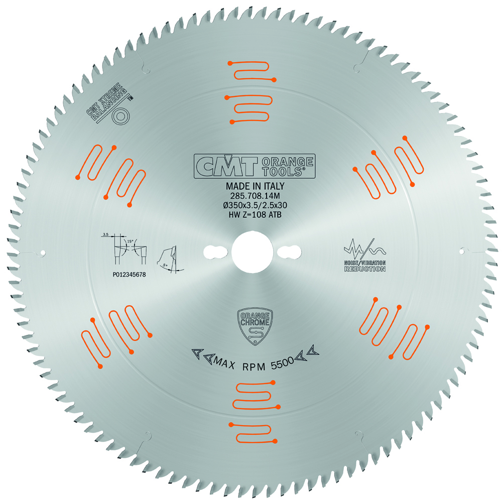 Industrial low noise and chromed saw blades