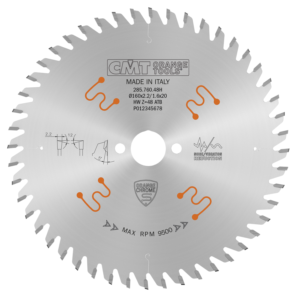 Industrial low noise and chromed saw blades