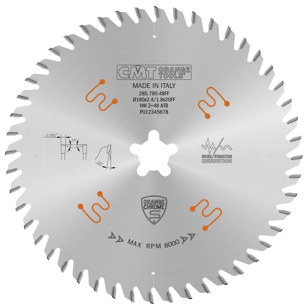 Industrial low noise and chromed saw blades