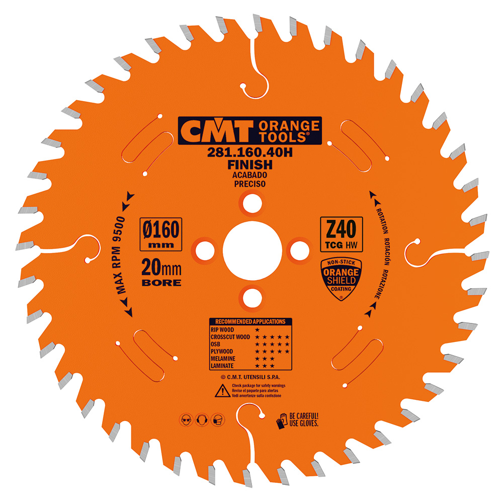 Lames circulaires industrielles pour laminés et agglomérés, angle de coupe positif