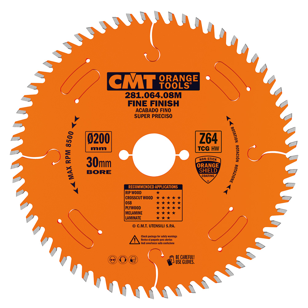 Lames circulaires industrielles pour laminés et agglomérés, angle de coupe positif