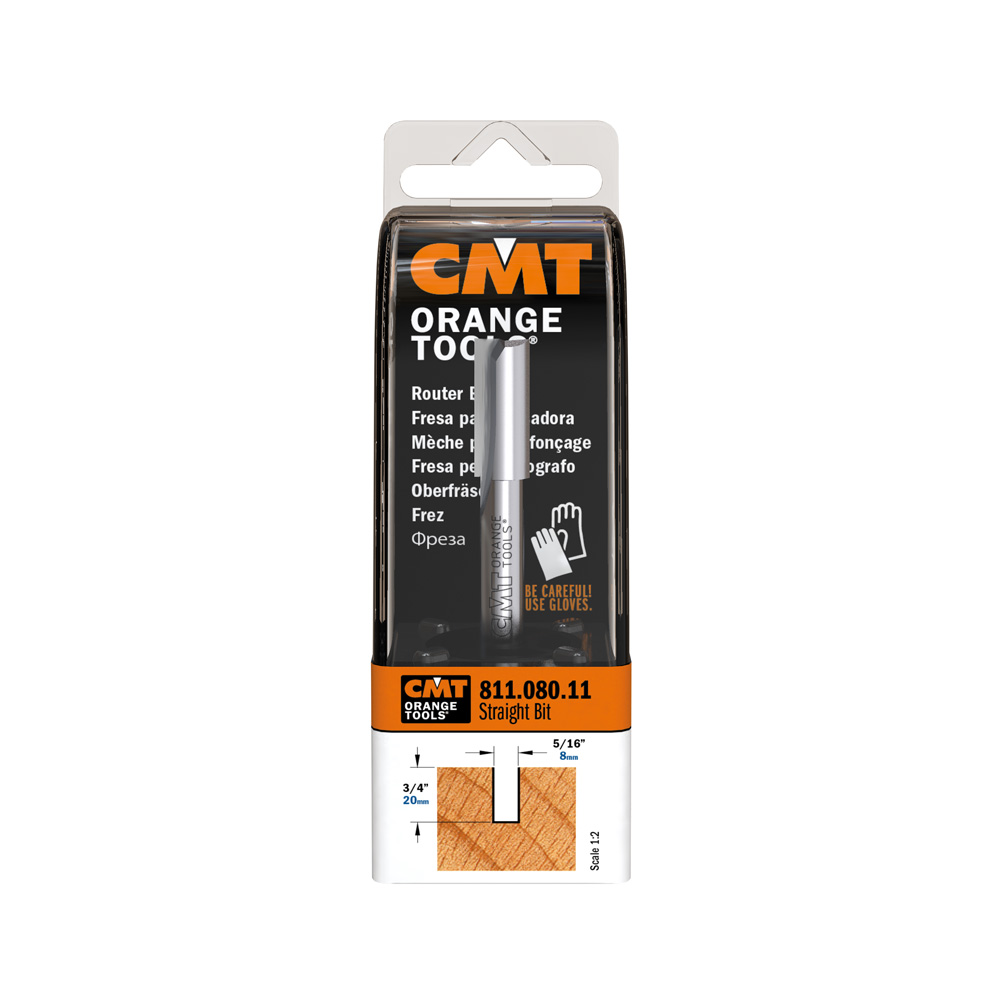 CMT Orange Tools 906.095.11 Fraise de défonceuse HM S8 Diamètre 9,5 x 25 mm 