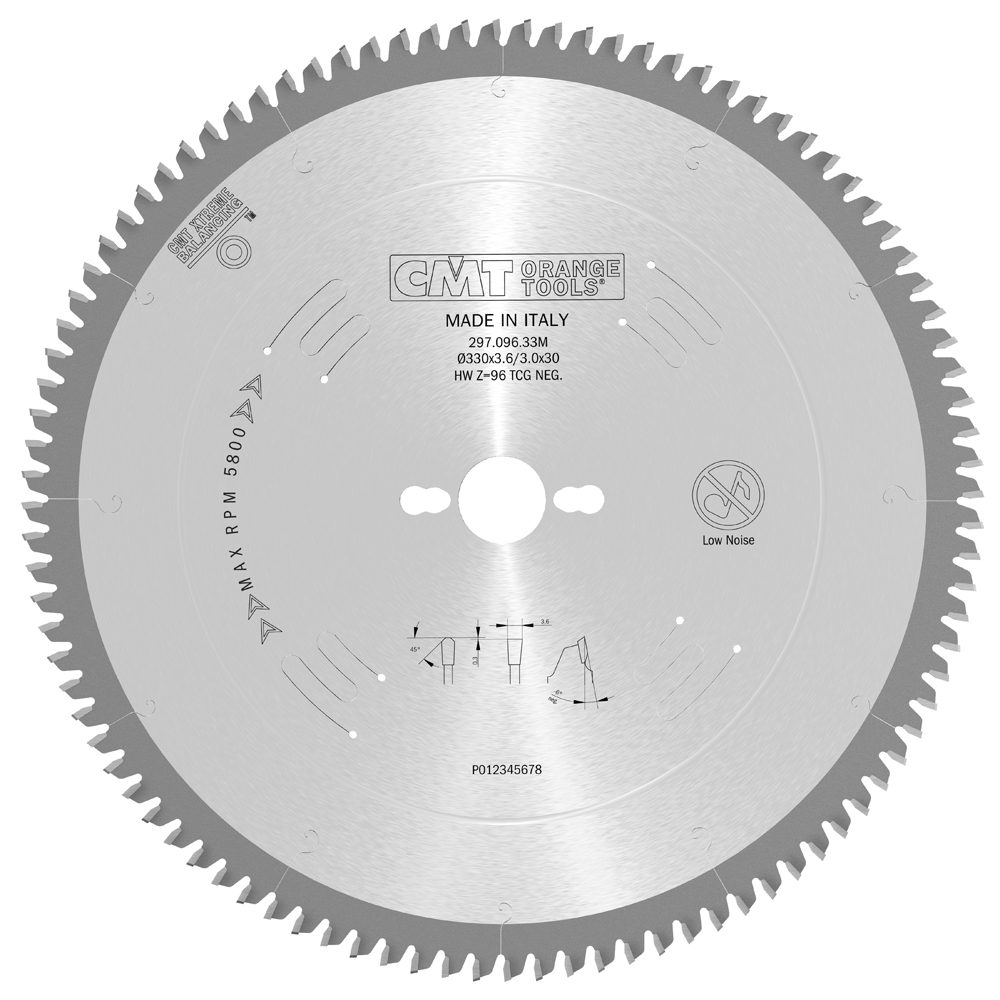 Industrial non-ferrous metal and laminated panel circular saw blades