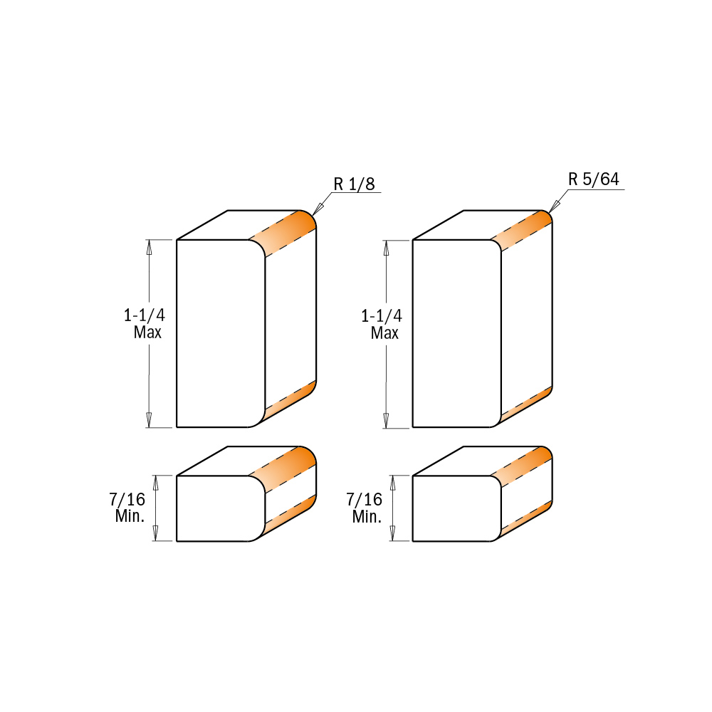 Adjustable double roundover router bits