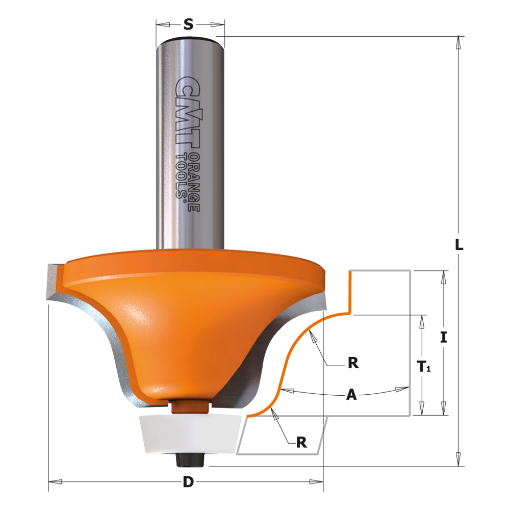 Solid Surface Rounding Over Bowl Bit (ogee profile)