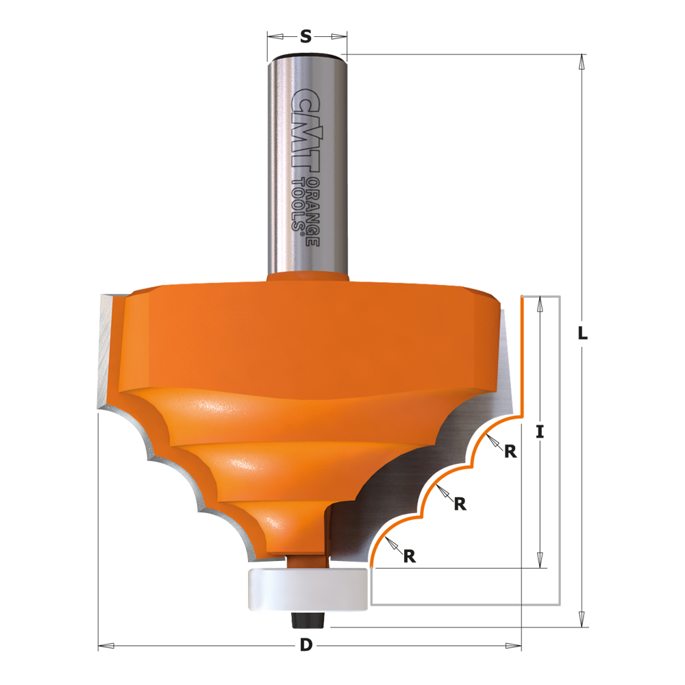 Fraise à triple rayon concave pour matériaux composites