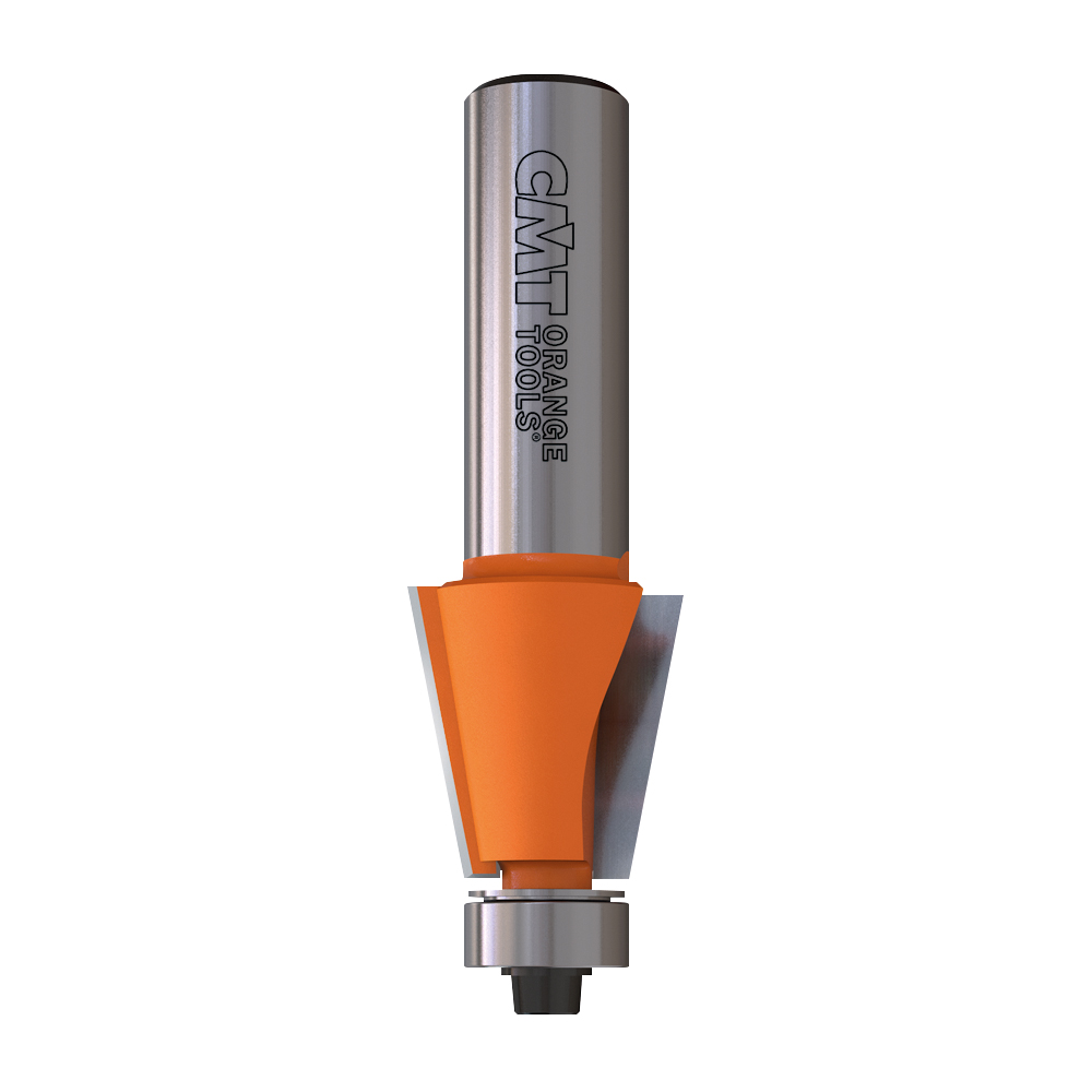 Small chamfer router bit outlet