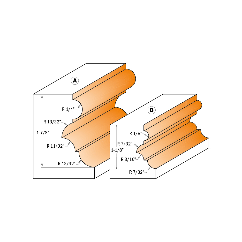 Fraise multiprofiles avec roulement