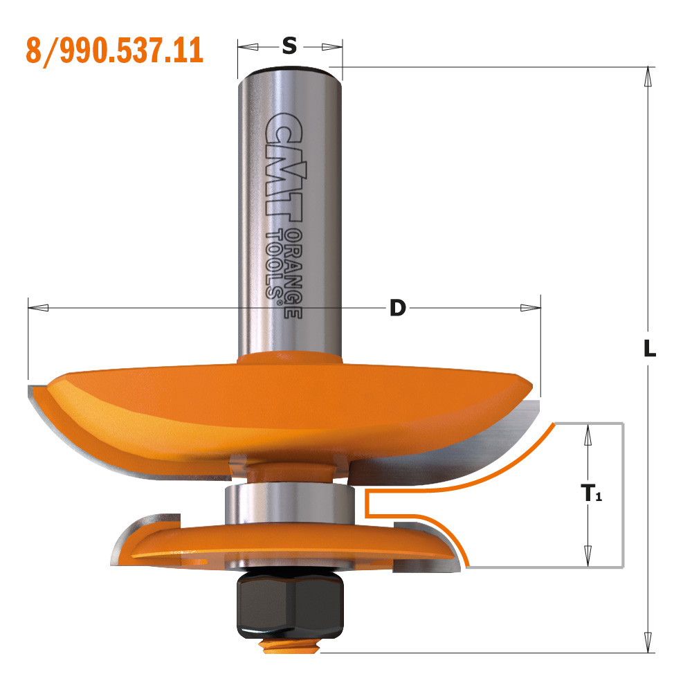 CMT Orange Tools 906.127.11 Fraise de défonceuse HM S Diamètre 8 mm 12,7 x  25 mm : : Bricolage