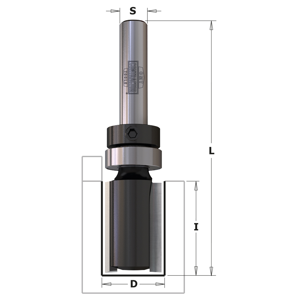 CMT K938-187 Fraise à arrondir avec roulement (contractor) HW 18,7