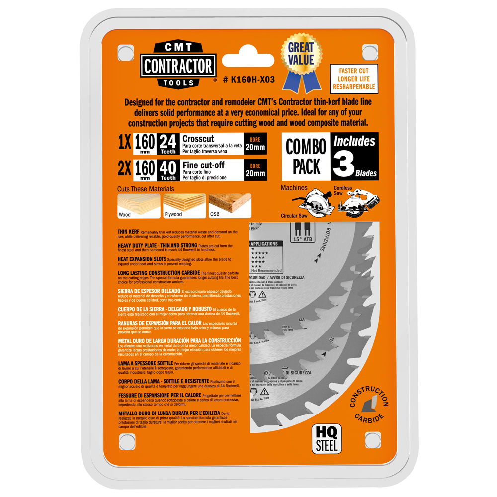 Contractor circular saw blades Combo pack K CONTRACTOR®