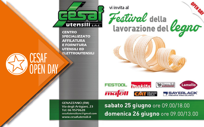 Open Day CESAF Utensili 25-26 Giugno, Genazzano, RM