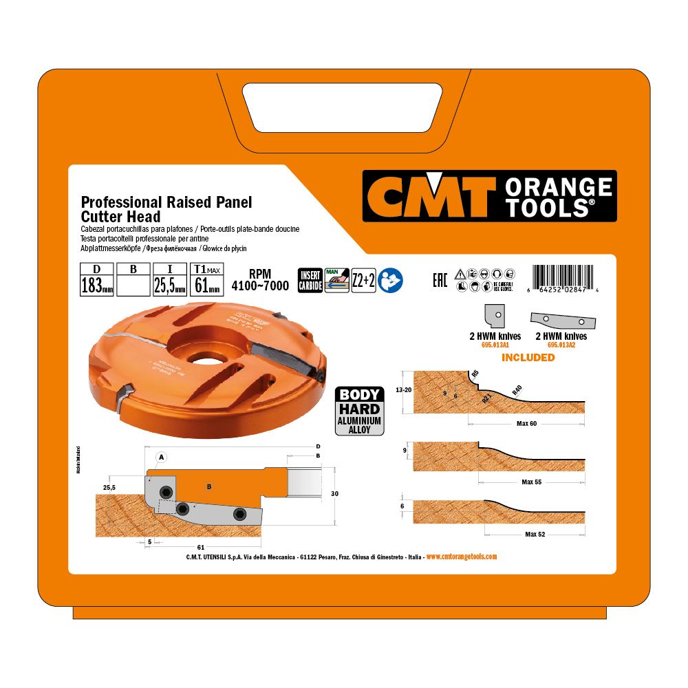 Professional raised panel cutter heads