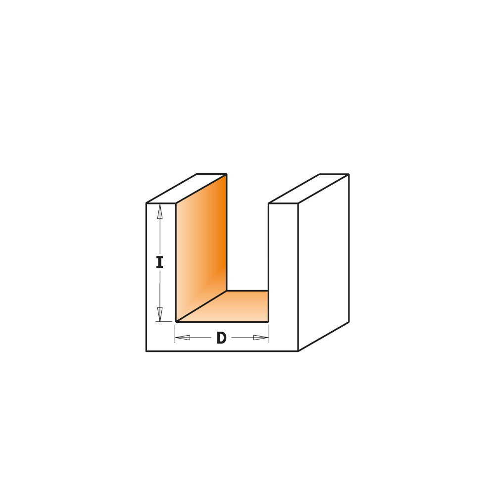 Straight router bits, short series