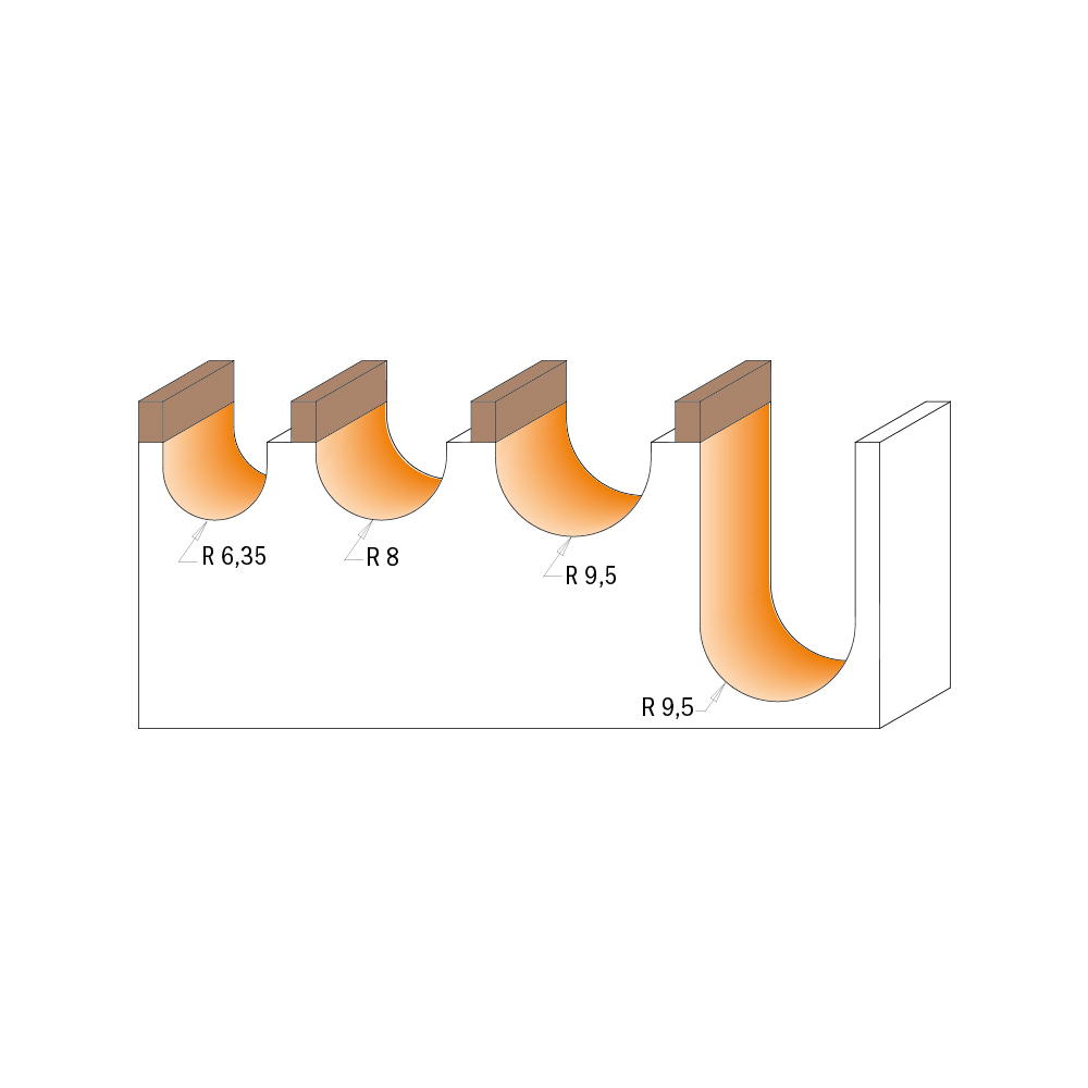 CMT 914.817.11 Fresa a Raggio Convesso in Hw, Grigio/Arancio : :  Commercio, Industria e Scienza