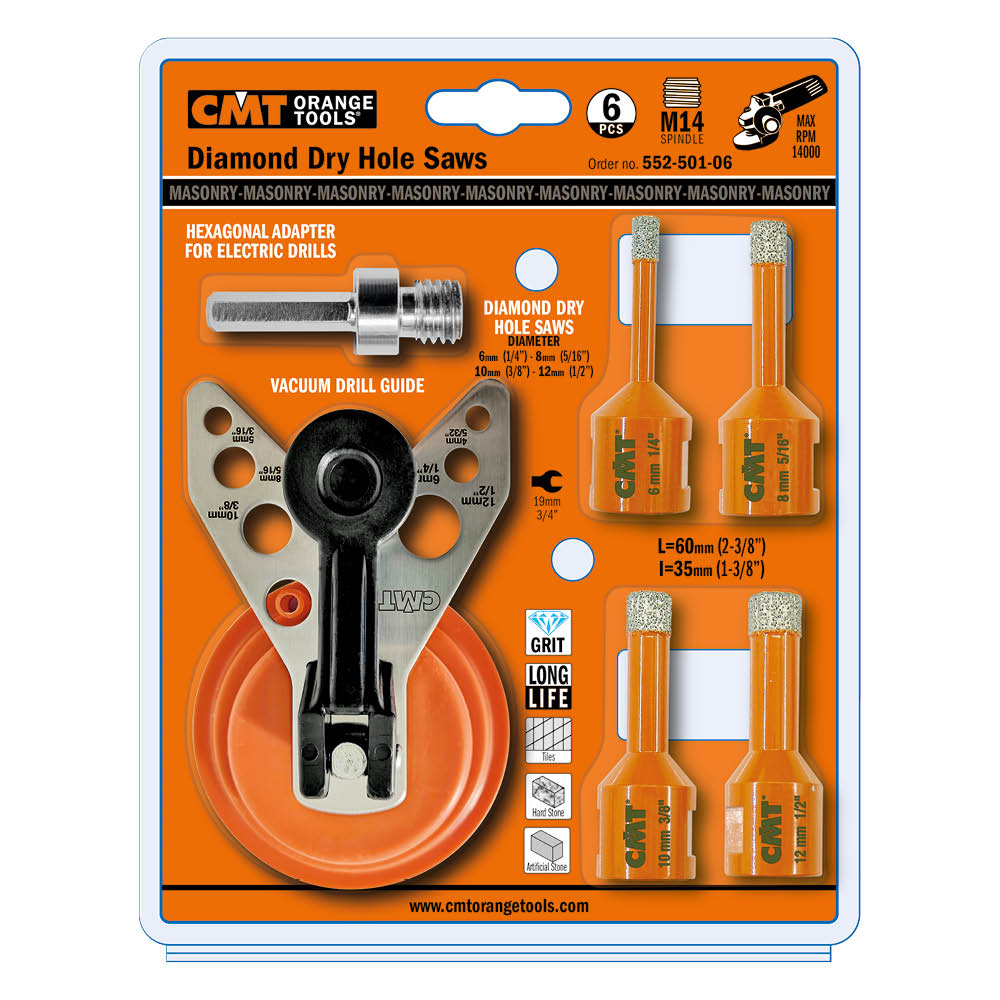 552-5 Diamond dry hole saws for grinder