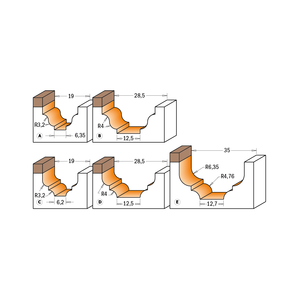 Classical bead router bits with bearing