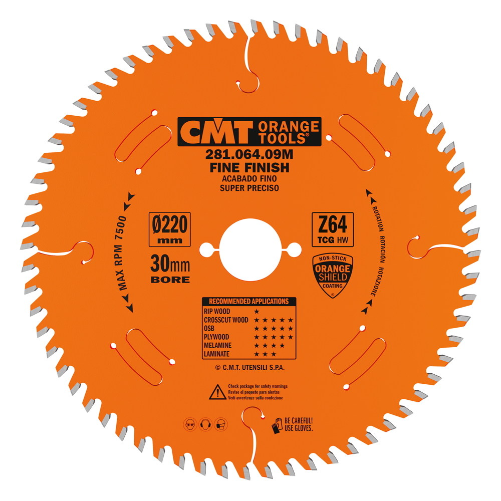 Lames circulaires industrielles pour laminés et agglomérés, angle de coupe positif