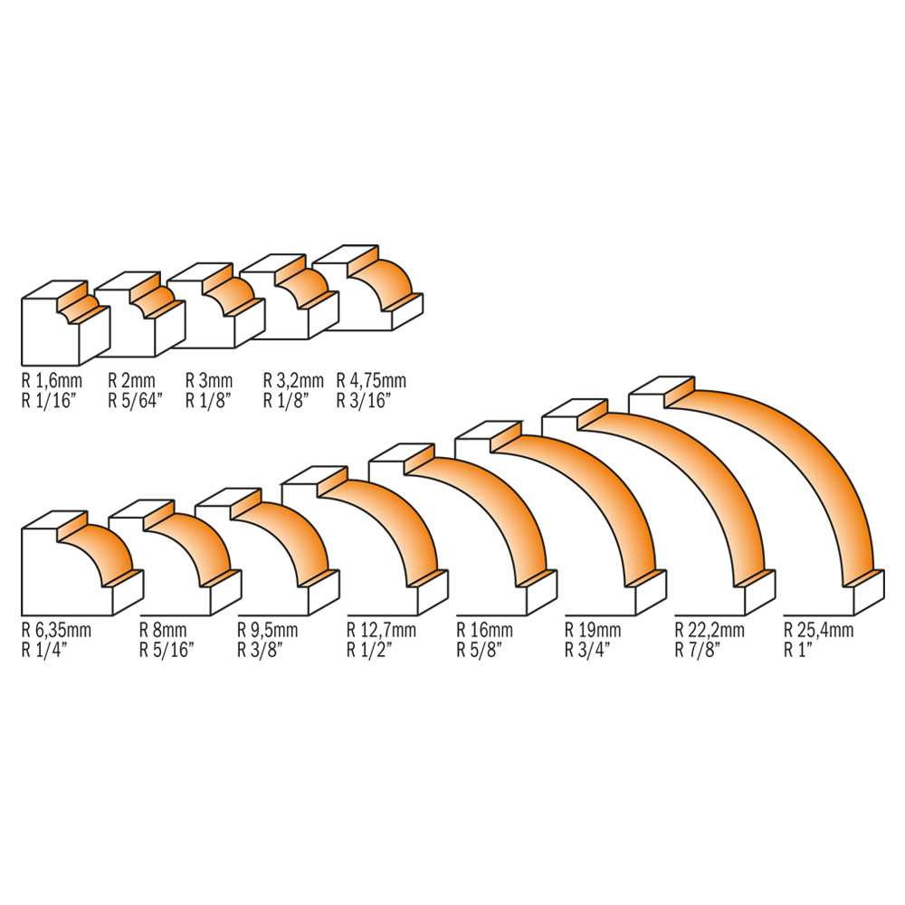 CMT Orange Tools 939,222,11 Fraise r.concavo rodam hm-s avec 8 4,8 22,2 r d