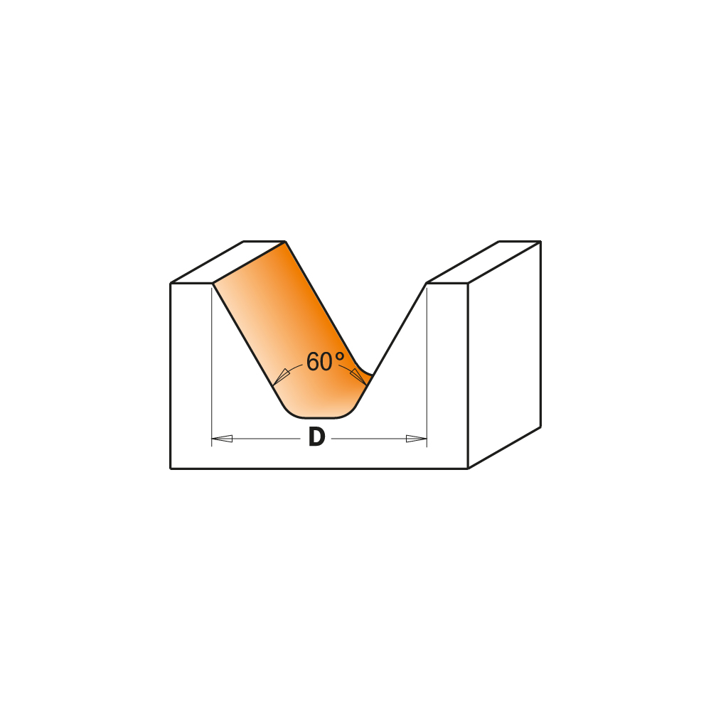 Lettering router bits (60°)