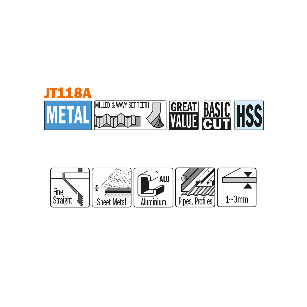 Straight cuts on thin sheet metals, ferrous and non-ferrous