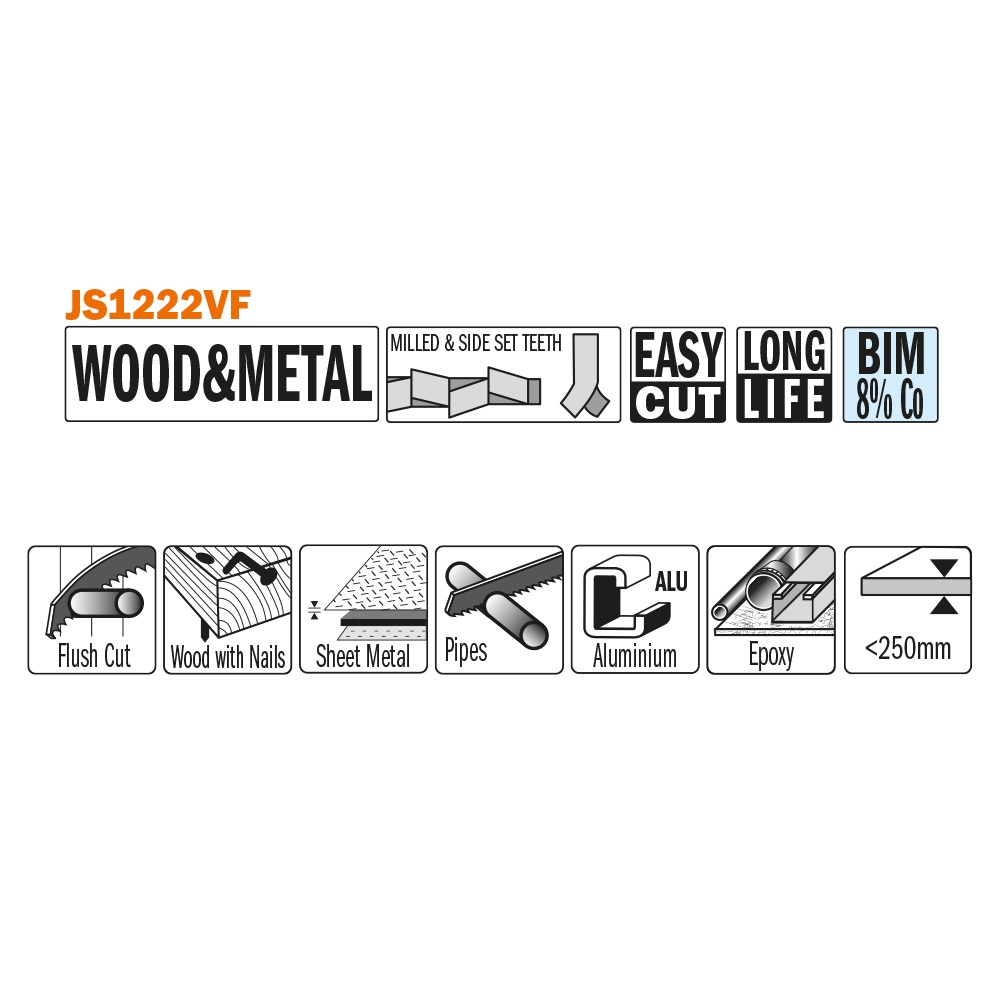 Cuts wood with metal, aluminium profiles, glass fiber, epoxy
