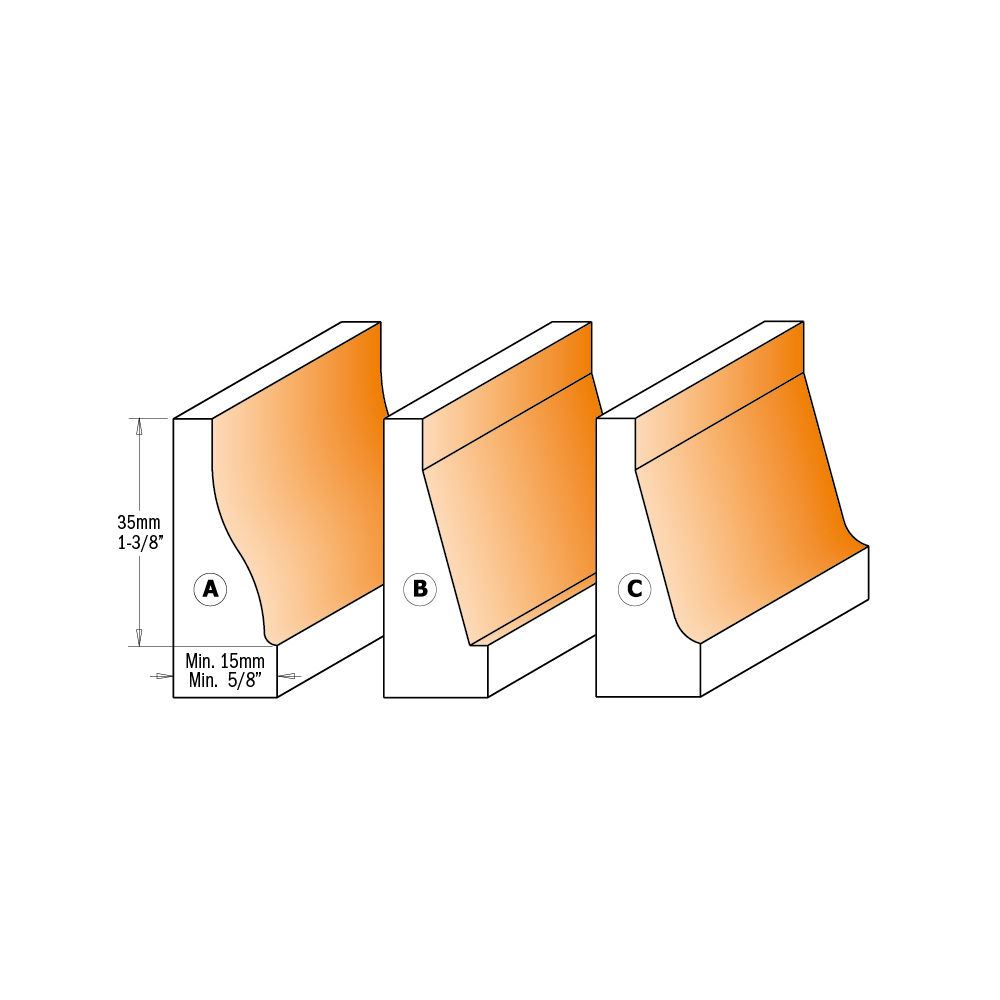 Frese con profilo verticale per antine