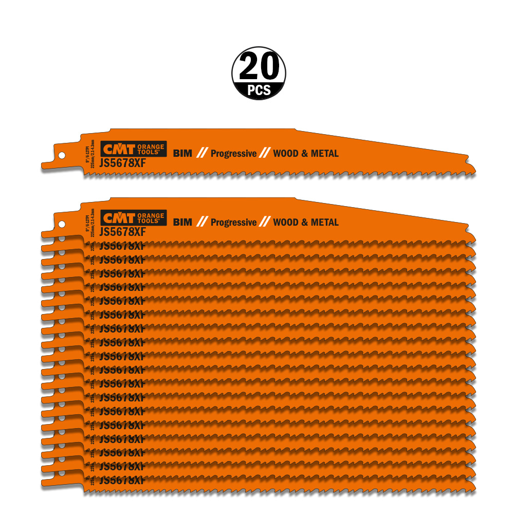 Sabre saw blade for wood with nails, glass fiber and epoxy