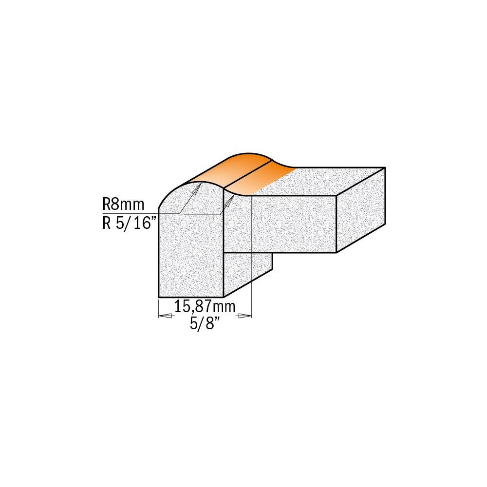 Tropfkantenfräser für Mineralwerkstoffe