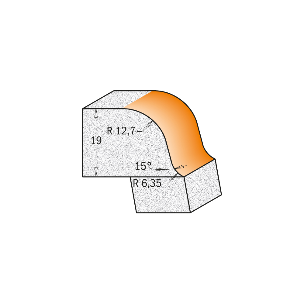 Solid Surface Rounding Over Bowl Bit (ogee profile)