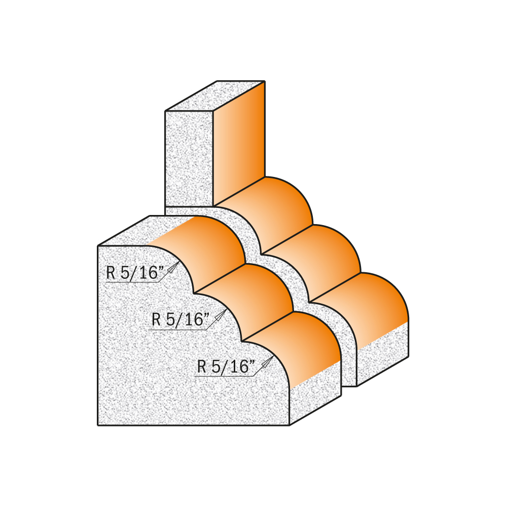 Frese triplo raggio per materiali compositi