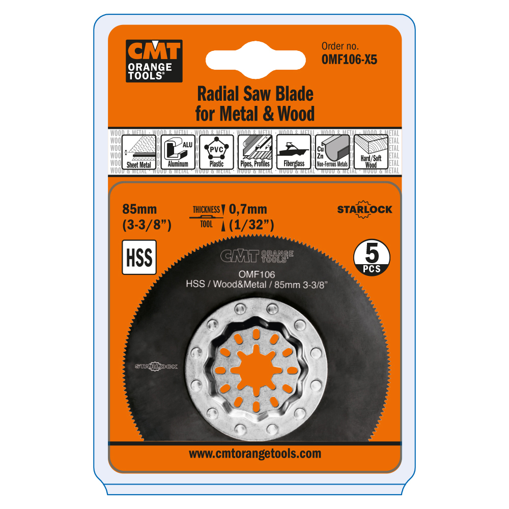 85mm (3-3/8&quot;) Radial Saw Blade for Wood &amp; Metal