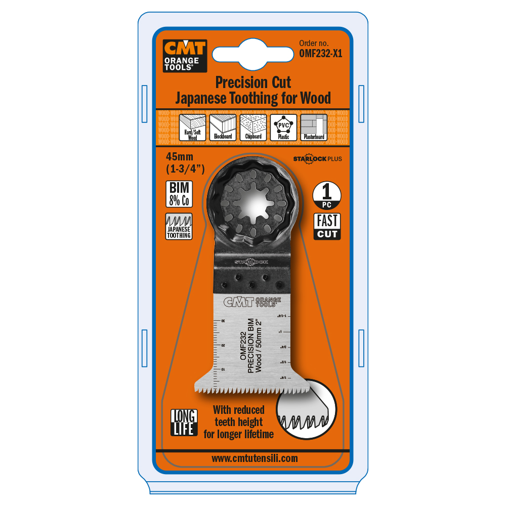 45mm (1-3/4&quot;) Precision Cut, Japan toothing for Wood. Long Life