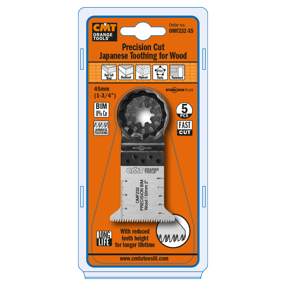 45mm (1-3/4&quot;) Precision Cut, Japan toothing for Wood. Long Life